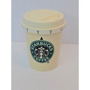 Starbucks Coffee Cup Kitchen Timer 60 Minute Mechanical Wind Up Cream